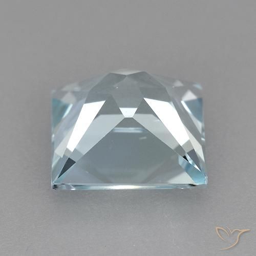 Topazio Celeste naturale da 3.15 ct, Quadrato, VVS