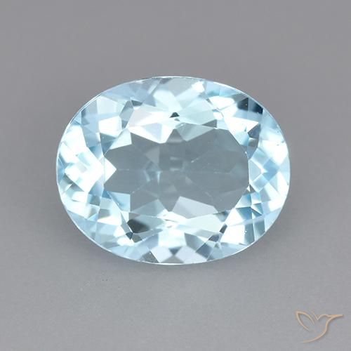 Topazio Celeste naturale da 3.12 ct, Taglio ovale, VVS