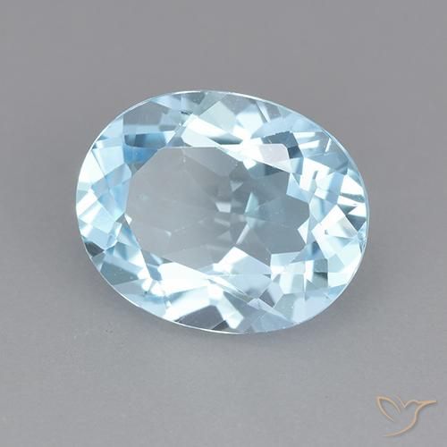 Topazio Celeste naturale da 3.12 ct, Taglio ovale, VVS