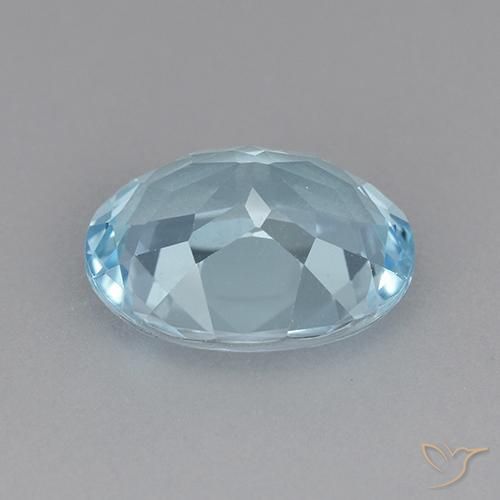 Topazio Celeste naturale da 3.12 ct, Taglio ovale, VVS