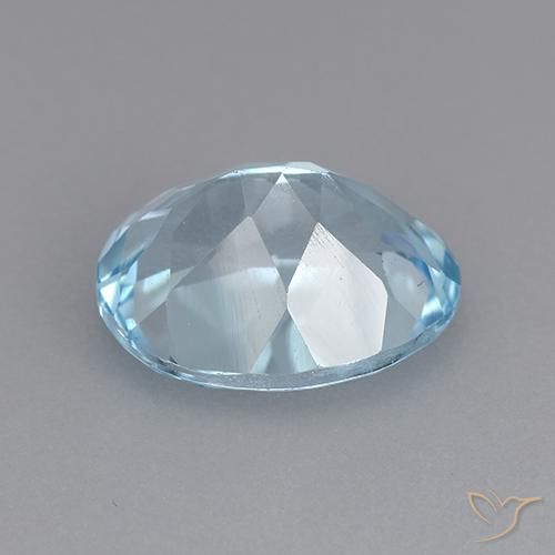 Topazio Celeste naturale da 3.44 ct, Ovale, VVS-VS