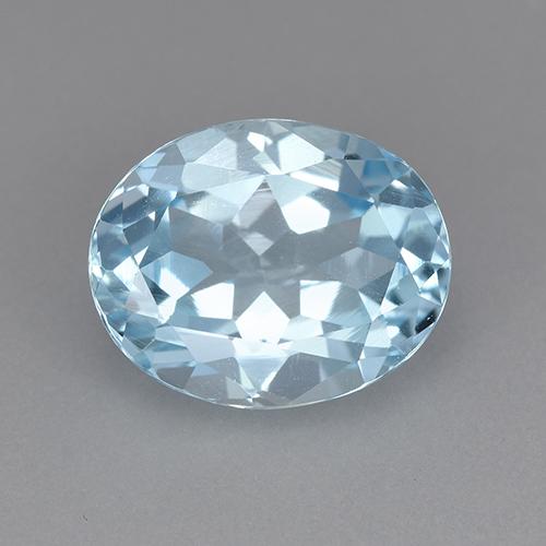 Topazio naturale blu da 3,19 ct, taglio ovale, VVS