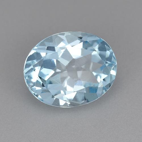Topazio naturale blu da 3,19 ct, taglio ovale, VVS