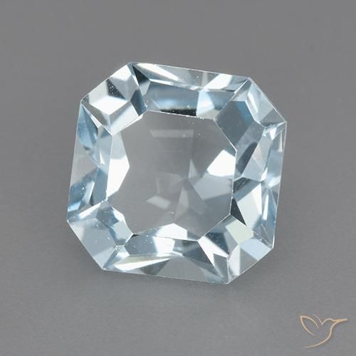 Topazio Celeste naturale da 3.13 ct, Taglio smeraldo, VVS