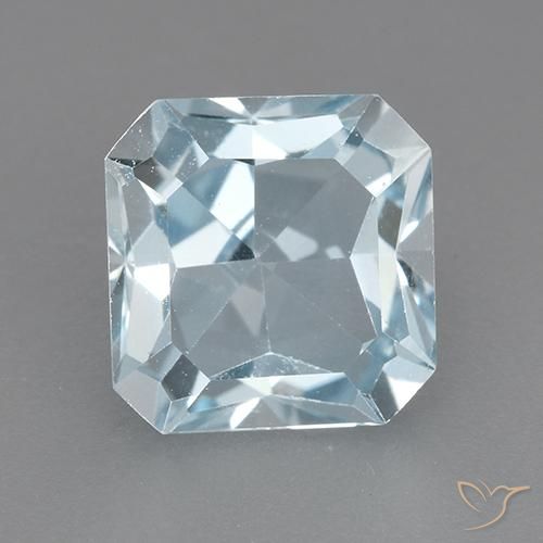 3.02ct Naturale Celeste Topazio, Taglio smeraldo, VVS