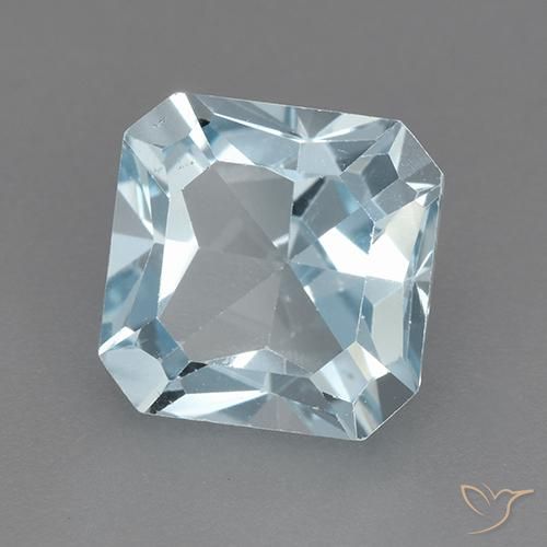 Topazio Celeste naturale da 3.22 ct, Ottagonale / Taglio smeraldo, VVS