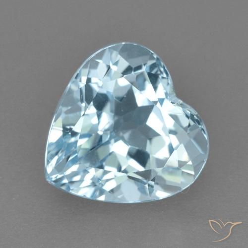 3.98ct Naturale Celeste Topazio, Cuore, VVS-VS
