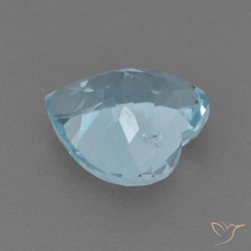Topazio Celeste naturale da 4.47 ct, Cuore, VVS-VS