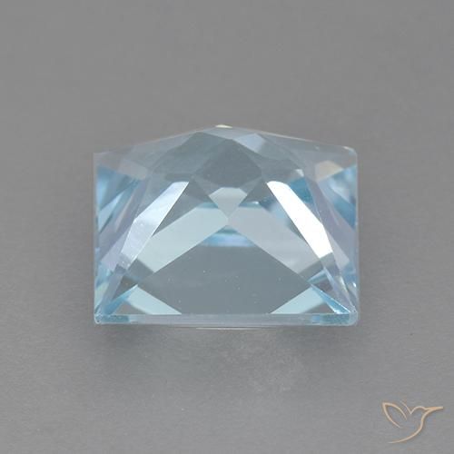 Topazio Celeste naturale da 3.25 ct, Quadrato, VVS-VS
