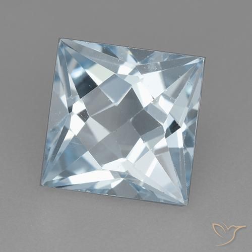 Topazio Celeste naturale da 3.25 ct, Quadrato, VVS-VS