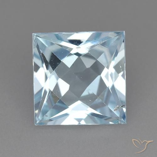 2.76ct Naturale Celeste Topazio, Quadrato, VVS-VS