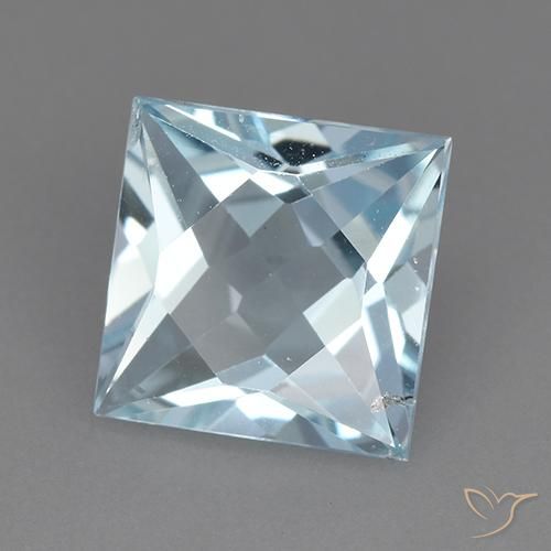 Topazio Celeste naturale da 2.76 ct, Quadrato, VVS-VS