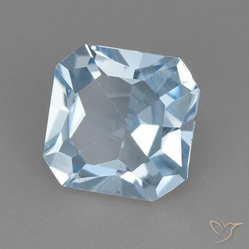 Topazio Celeste naturale da 2.73 ct, Ottagonale / Taglio smeraldo, VVS