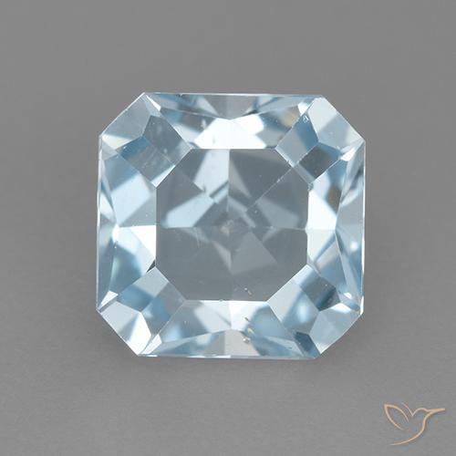 3.09ct Naturale Celeste Topazio, Taglio smeraldo, VVS-VS