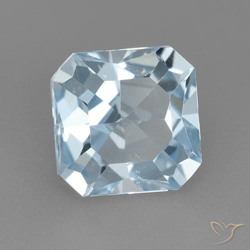 Topazio Celeste naturale da 3.09 ct, Ottagonale / Taglio smeraldo, VVS-VS