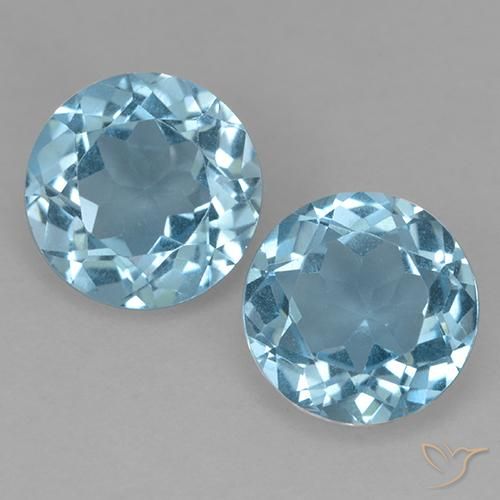 4.16ctw Naturale Blu svizzero Topazio, Rotondo, VS