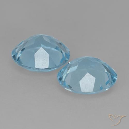Gemme di Topazio Blu svizzero naturale da 4.16 ct, Rotondo, VS