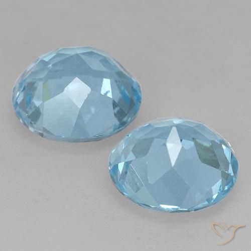 Gemme di Topazio Celeste naturale da 4.63 ct, Rotondo, VS