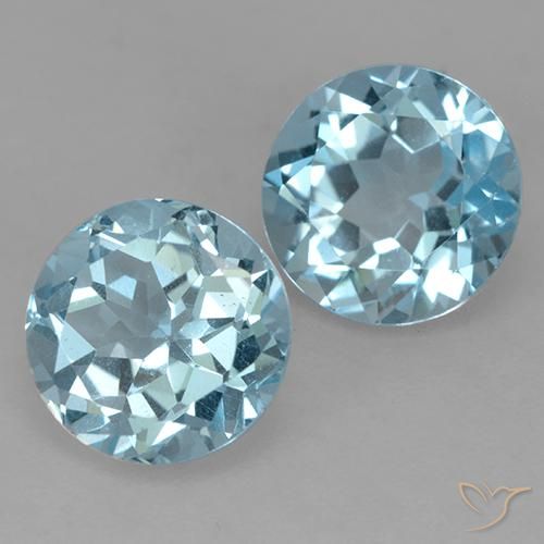 Gemme di Topazio Celeste naturale da 4.51 ct, Rotondo, VS