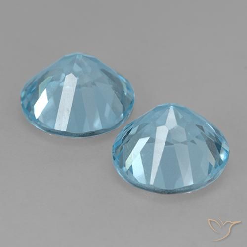 Gemme di Topazio Blu svizzero naturale da 4.75 ct, Rotondo, VS