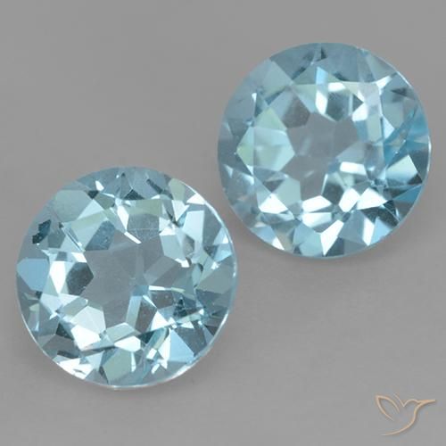 Gemme di Topazio Blu svizzero naturale da 4.98 ct, Rotondo, VS