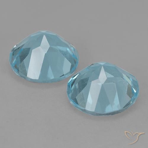 Gemme di Topazio Blu svizzero naturale da 4.98 ct, Rotondo, VS