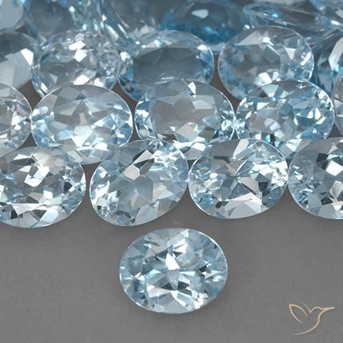2.31ct Naturale Celeste Topazio, Ovale, VVS-VS