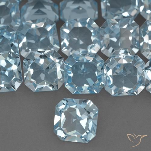 Topazio Celeste naturale da 4.21 ct, Ottagonale / Taglio smeraldo, VVS-VS