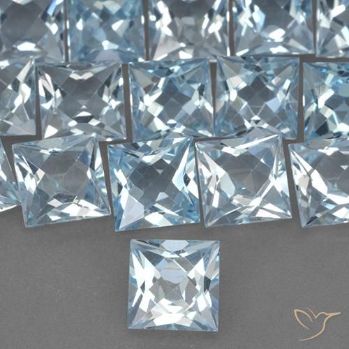 2.08ct Naturale Celeste Topazio, Quadrato, VVS-VS