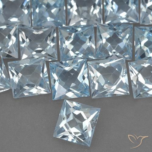 Topazio Celeste naturale da 2.08 ct, Quadrato, VVS-VS