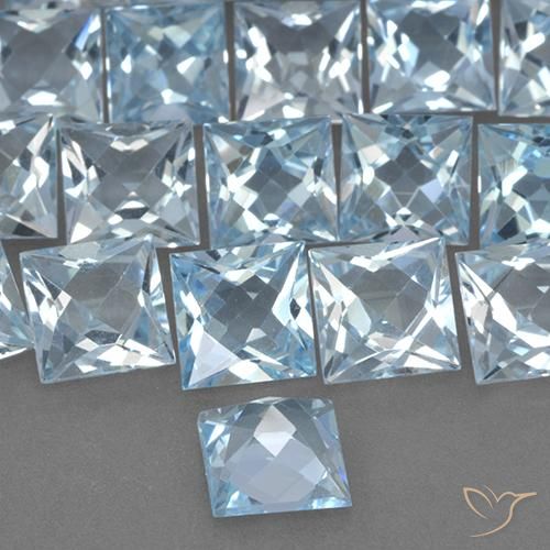 Topazio Celeste naturale da 2.08 ct, Quadrato, VVS-VS
