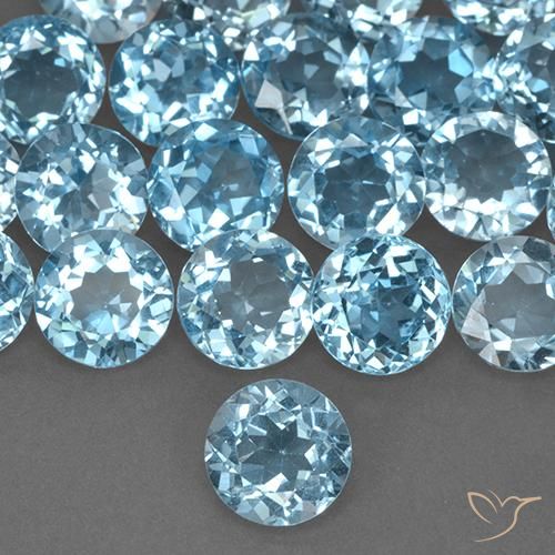 Topazio Celeste naturale da 2.38 ct, Rotondo, VS