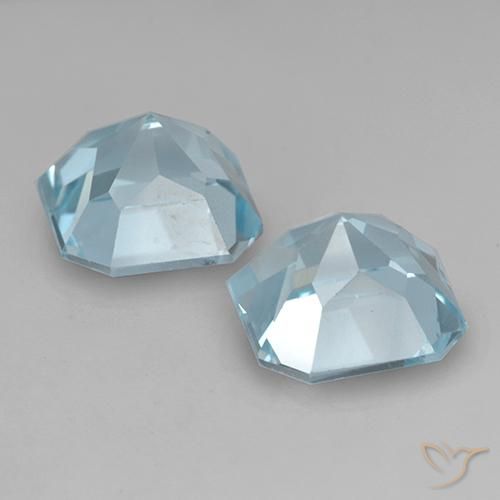 Gemme di Topazio Celeste naturale da 8.78 ct, Ottagonale / Taglio smeraldo, VVS