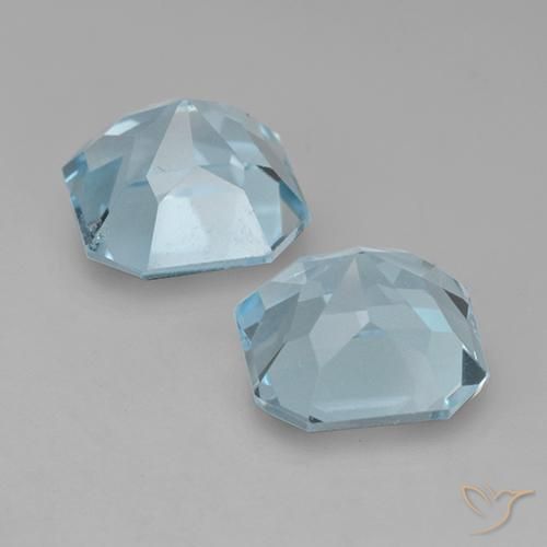 Gemme di Topazio Celeste naturale da 8.49 ct, Ottagonale / Taglio smeraldo, VVS-VS