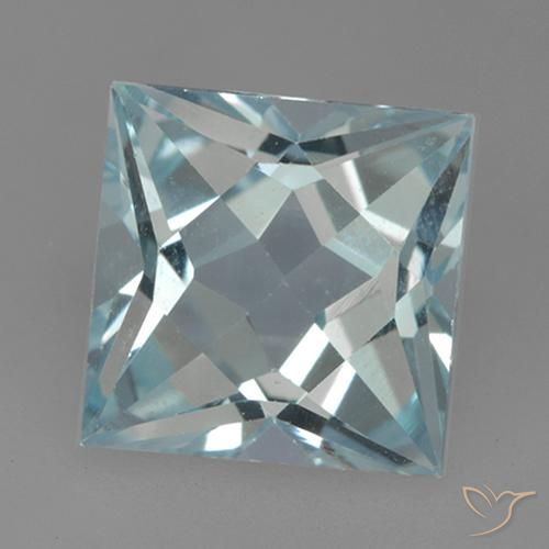 3.31ct Naturale Celeste Topazio, Quadrato, VVS