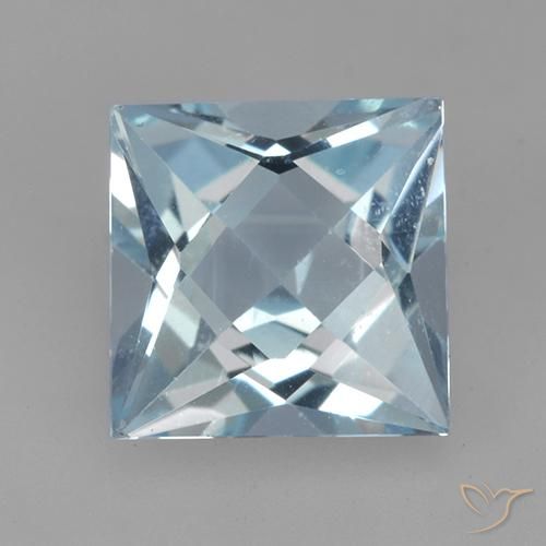 2.04ct Naturale Celeste Topazio, Quadrato, VVS