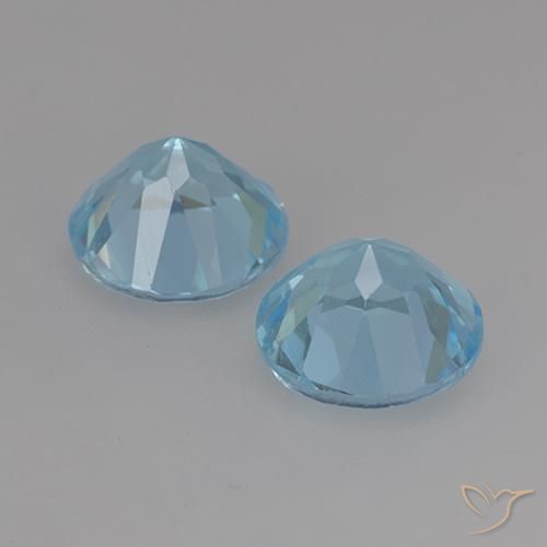 Gemme di Topazio Celeste naturale da 4.75 ct, Rotondo, VS