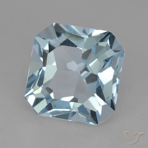 Topazio Celeste naturale da 4.41 ct, Ottagonale / Taglio smeraldo, VVS-VS
