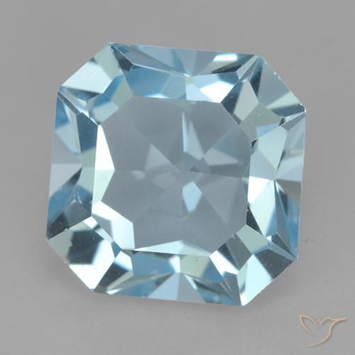 Topazio naturale blu da 4,23 ct, taglio smeraldo, VVS-VS