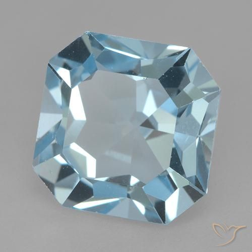 Topazio naturale blu da 4,23 ct, taglio smeraldo, VVS-VS