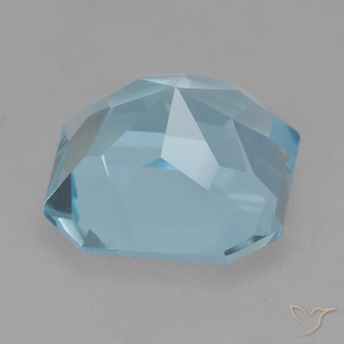 Topazio naturale blu da 4,23 ct, taglio smeraldo, VVS-VS