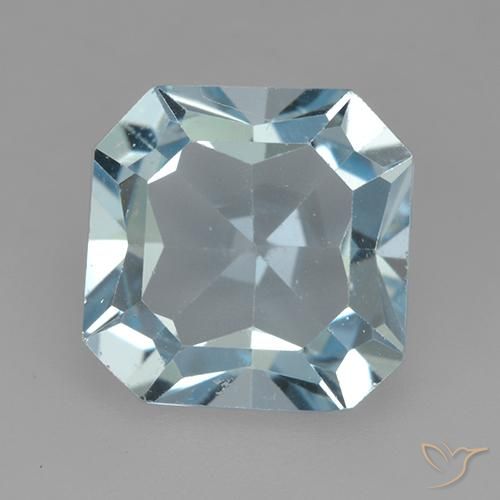 4.18ct Naturale Celeste Topazio, Taglio smeraldo, VVS-VS