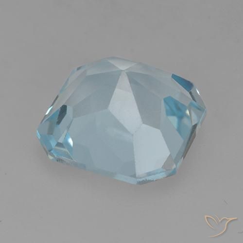 Topazio Celeste naturale da 4.18 ct, Ottagonale / Taglio smeraldo, VVS-VS