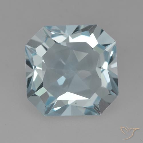 4.26ct Naturale Celeste Topazio, Taglio smeraldo, VVS