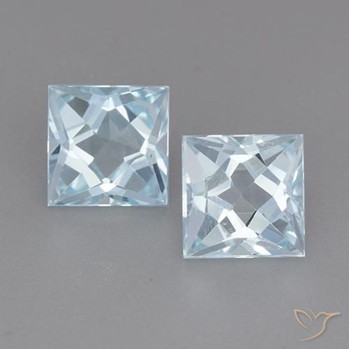 3.98ctw Naturale Celeste Topazio, Quadrato, VVS