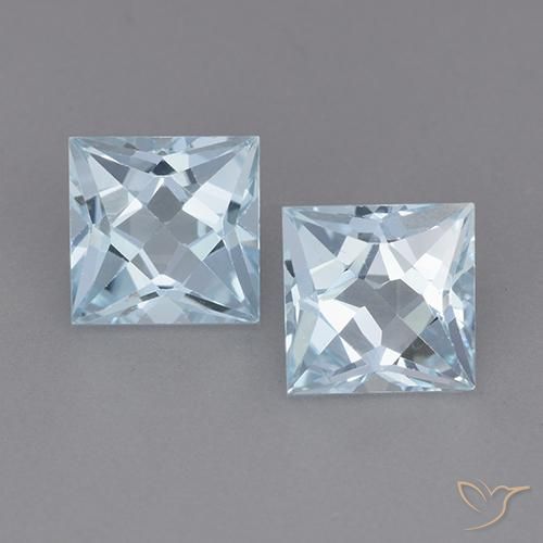4.06ctw Naturale Celeste Topazio, Quadrato, VVS-VS