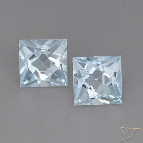 4.16ctw Naturale Celeste Topazio, Quadrato, VVS-VS