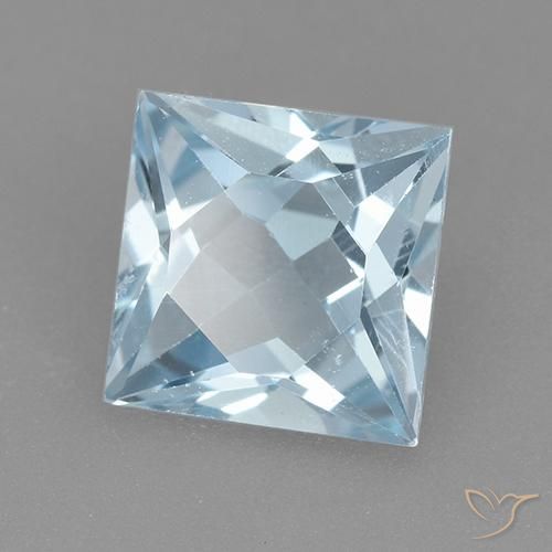 Topazio Celeste naturale da 2.10 ct, Quadrato, VVS-VS