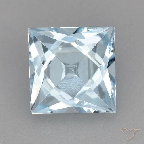 2.10ct Naturale Celeste Topazio, Quadrato, VVS