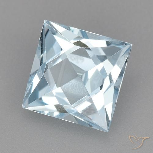 Topazio Celeste naturale da 2.10 ct, Quadrato, VVS